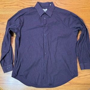 Calvin Klein Men's Dark Purple Checkered Shirt